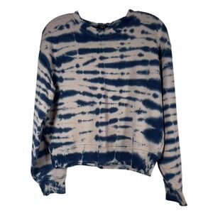 Rails Sz S Women's Sweatshirt Ramona Striped Indigo Tie Dye Cropped Soft Retro